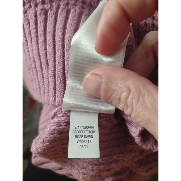 SoSoft Crew-Neck Tunic Sweater Rose Dawn XS Waffle Knit Oversized Preppy Classic - Picture 6 of 8